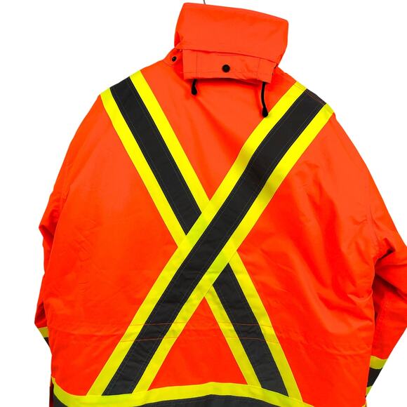 PIONEER Unisex Waterproof 7-in-1 Safety Parka Coat 3XL Hi-Vis Orange NWT - Picture 8 of 13
